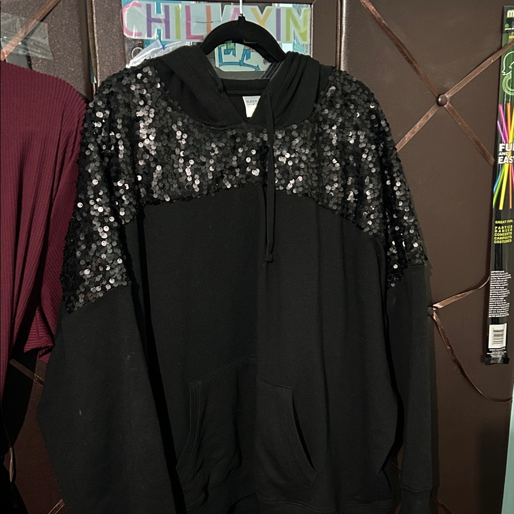 Torrid Sz 4 Black Sequin Hoodie